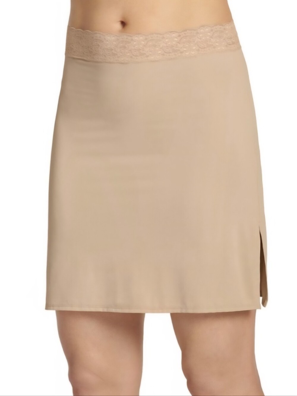 Jockey Life Smoothing Half Slip Beige Side Slit Cling Free Women's XL Flattering
